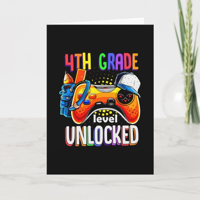 Tarjeta Gamer Ck To School Gamepad 4th Fourth Grade Level  (Anverso)