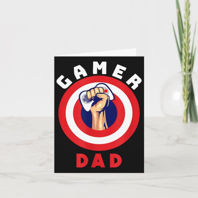 Tarjeta Gamer Dad Funny Gaming Quotes Cool Fathers Gift  (Anverso)