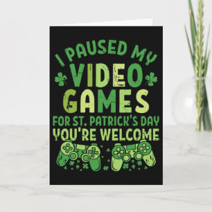Tarjeta Gamer Divertido Pausé Mis Videojuegos Por San Patr