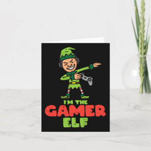 Tarjeta Gamer Elf Dab Navidades Familia Niños Niños Hombre