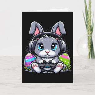 Tarjeta Gamer Feliz Día de Pascua Bunny Egg Chicas de niño
