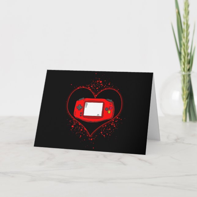 Tarjeta Gamer Heart Valentines Day Video Games Boys Kids (Anverso)