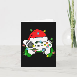 Tarjeta Gamer Navidad Gaming Sombrero de Santa Video Juego