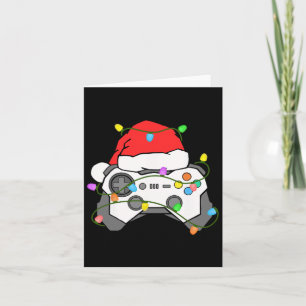 Tarjeta Gamer Navidad Gaming Sombrero de Santa Video Juego