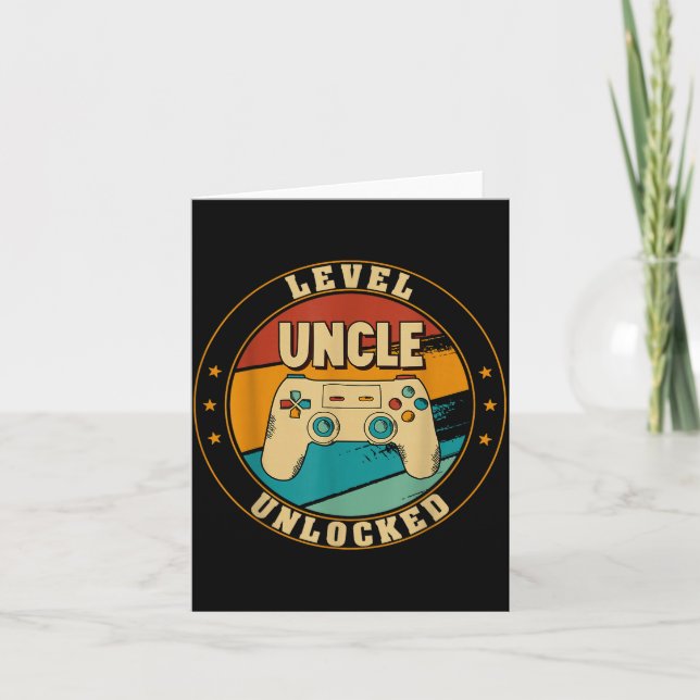 Tarjeta Gamer New Uncle Dad Mom Baby Announcement Pregnanc (Anverso)