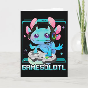 Tarjeta Gamesolotl Axolotl Videojugador Kawaii Pastel Goth