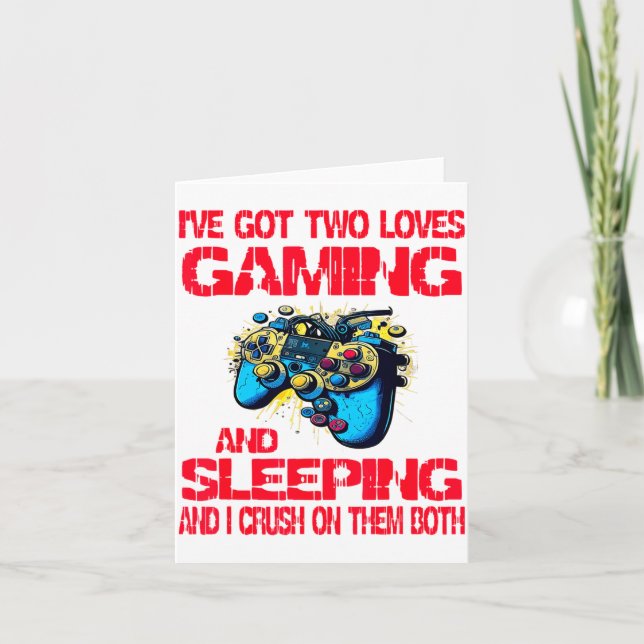 Tarjeta Gaming And Sleeng Gamer Valentines Day Boys Kids  (Anverso)