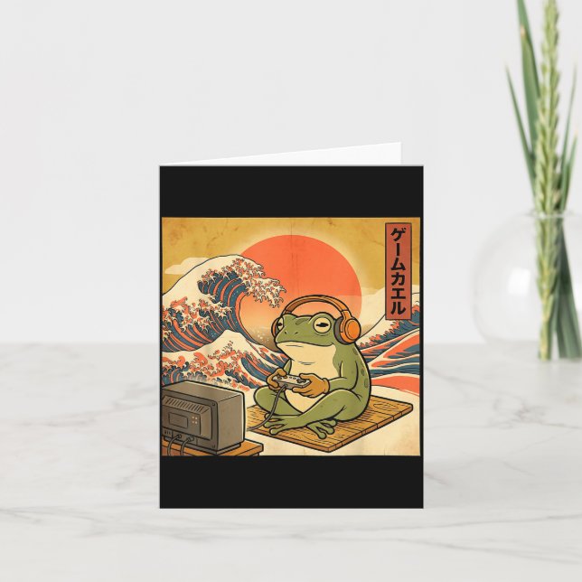 Tarjeta Gaming Frog Art Ukiyo-e Japanese Gamer Anime Men W (Anverso)