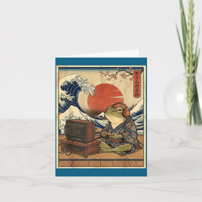 Tarjeta Gaming Frog Art Ukiyo-e Japanese Gamer Anime Men W (Anverso)