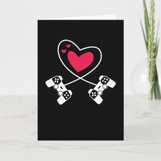 Tarjeta Gaming Heart Día de San Valentín Love Gamer (Anverso)