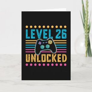 Tarjeta Gaming Level 26 Desbloqueado 26th Birthday Gamer G