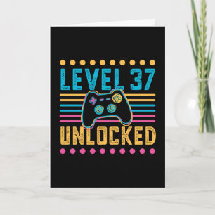 Tarjeta Gaming Level 37 Desbloqueado 37th Birthday Gamer G