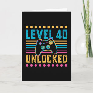 Tarjeta Gaming Level 40 Desbloqueado 40th Birthday Gamer G