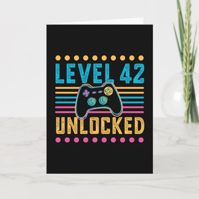 Tarjeta Gaming Level 43 Desbloqueado 43.ᵉʳ Birthday Gamer  (Anverso)