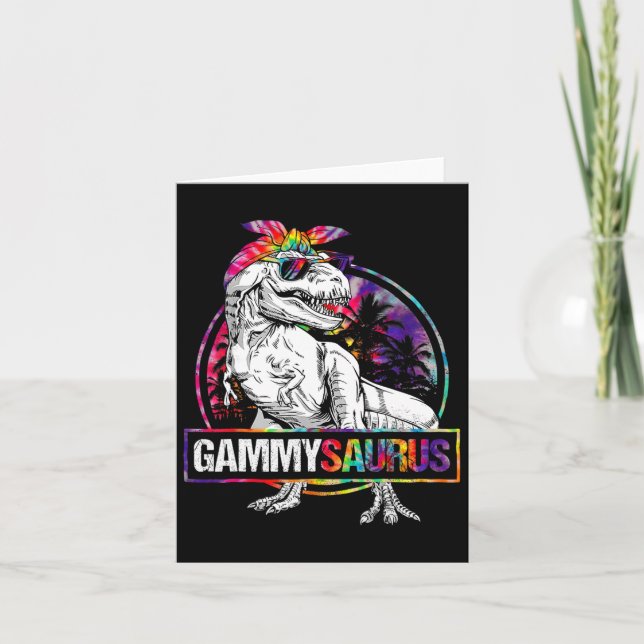 Tarjeta Gammysaurus Dinosaur Gammy Saurus Familia Coincide (Anverso)