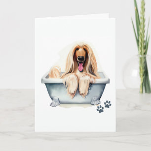 Tarjeta Ganado hound afgano con saludos doblados
