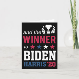 Tarjeta Ganador campeón presidente Joe Biden Kamala Harris