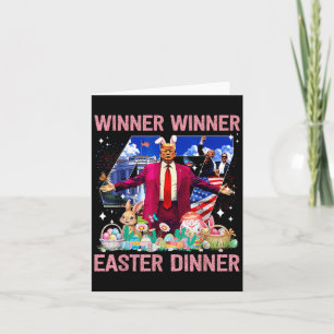 Tarjeta Ganador Cena de Pascua Trump Bunny Hunt Huevos Fel