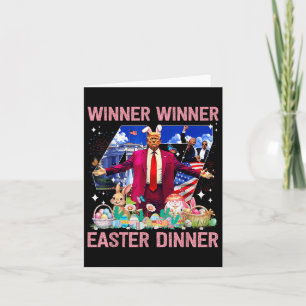 Tarjeta Ganador Cena de Pascua Trump Bunny Hunt Huevos Fel