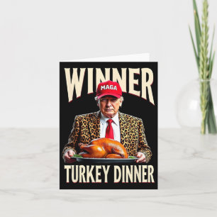 Tarjeta Ganador de la cena en Turquía Divertido Trump