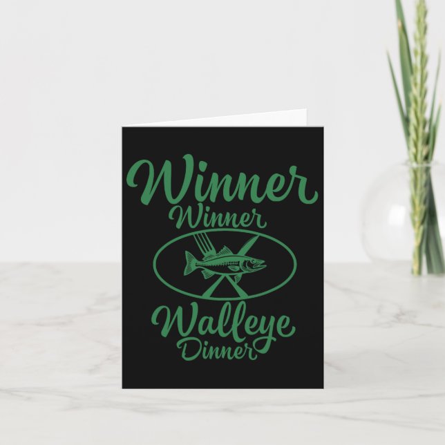 Tarjeta Ganador de la cena Walleye - Graciosa pesca (Anverso)