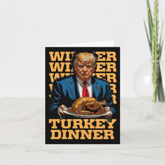 Tarjeta Ganador Ganador Cena De Pavo Divertido Trump Día D (Anverso)