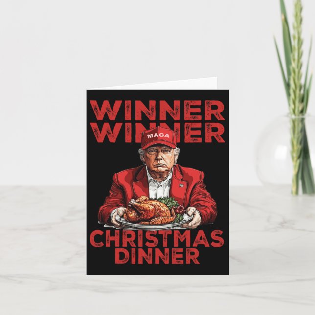 Tarjeta Ganador Navidad Cena Agradecido Trump Sant (Anverso)