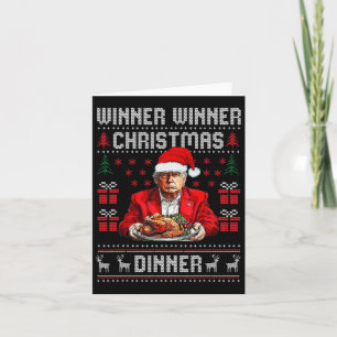 Tarjeta Ganador Navidad cena Santa Trump fea sw
