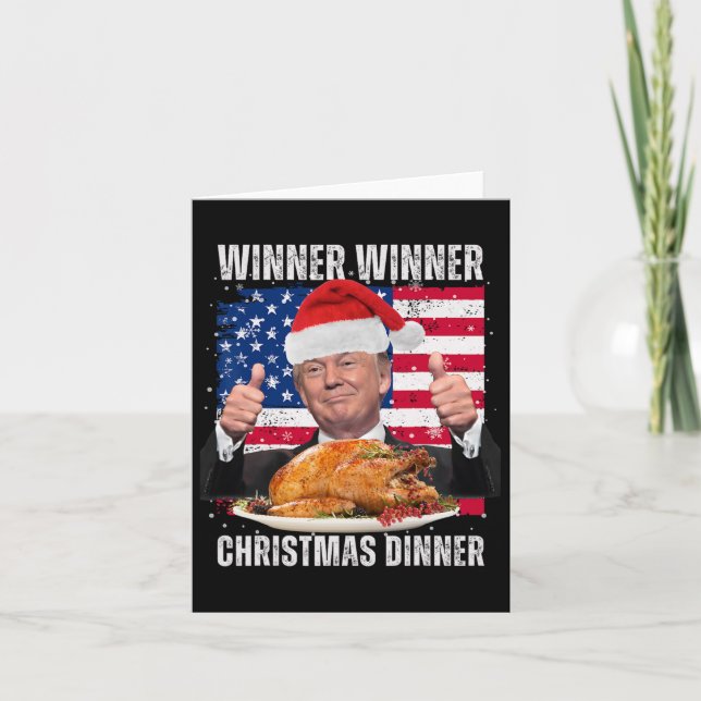 Tarjeta Ganador Navidades Cena Humor gracioso Trump X (Anverso)