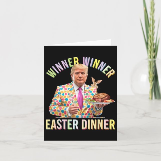 Tarjeta Ganador presidente de la cena de Pascua Trump feli (Anverso)