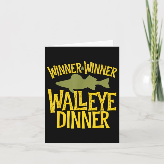 Tarjeta Ganador Walleye Dinner Funny Fish Fishmen (Anverso)
