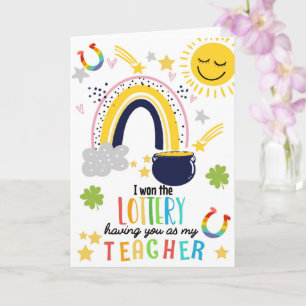 Tarjeta Ganar la lotería teniéndote como mi profesora irla