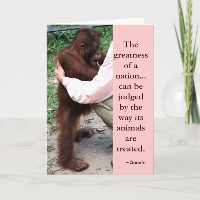 Tarjeta Gandhi cita la grandeza de una nación (Anverso)