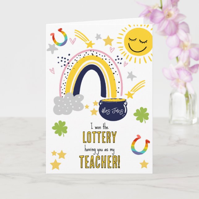Tarjeta Gané la lotería tenerte como mi profesor irlandés (Orquídea)