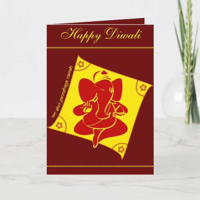 Tarjeta Ganesha Diwali Greetings (Anverso)