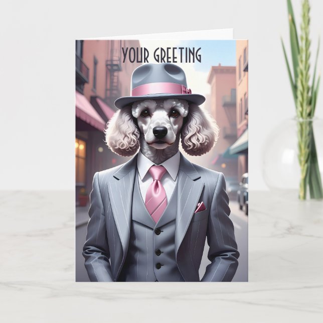 Tarjeta Gangster Poodle Vintage (Anverso)