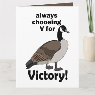 Tarjeta Ganso de Canadá siempre elige V de Victoria