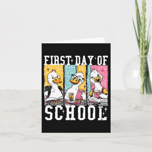 Tarjeta Ganso del primer día de escuela (Anverso)