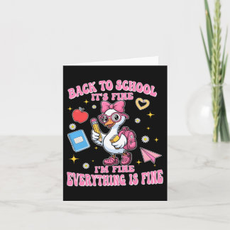 Tarjeta Ganso Divertido De Regreso A La Escuela Está Bien 