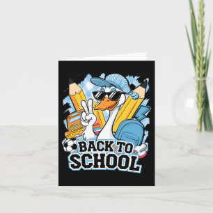 Tarjeta Ganso divertido de vuelta al cole primer día de cl