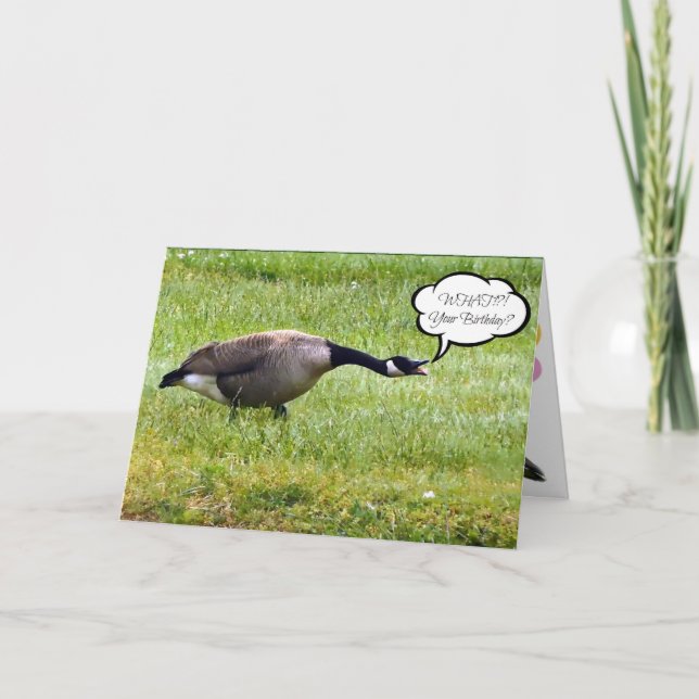 Tarjeta Ganso divertido feliz cumpleaños atrasado (Anverso)