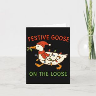 Tarjeta Ganso Festivo Suelto Navidad, Navidad Divertida