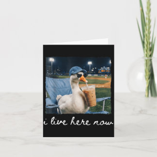 Tarjeta Ganso Pato Divertido Vive Aquí Meme Campo De Béisb
