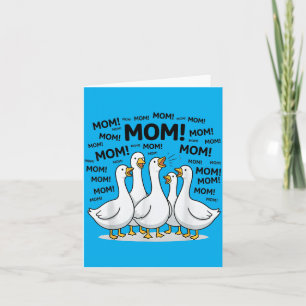 Tarjeta Gansos Divertidos Mamá Mamá Vida Oceánica Día de l