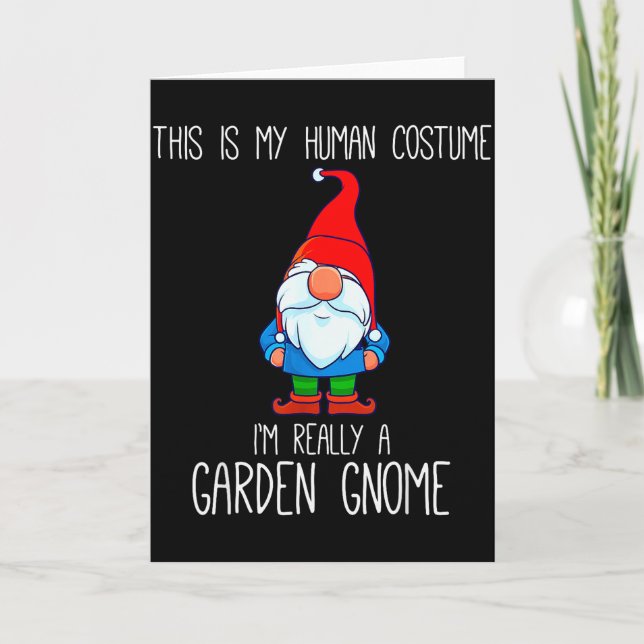 Tarjeta Garden Gnome Costume, Halloween, This Is My Human  (Anverso)