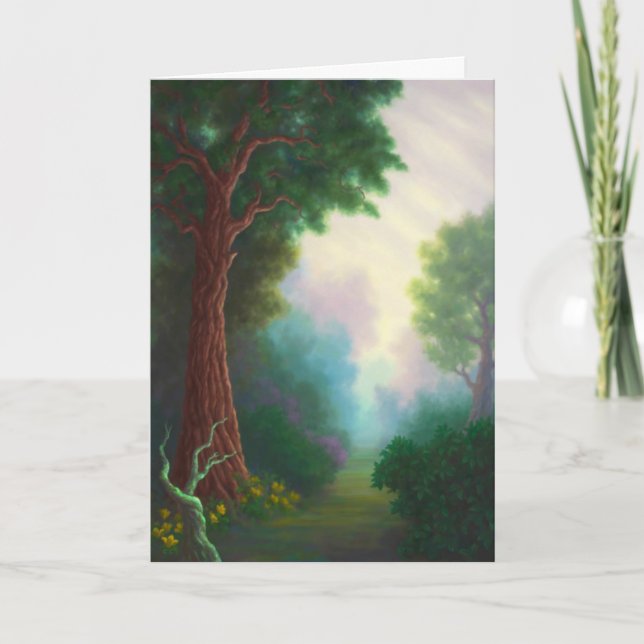 Tarjeta "Garden Path at Sunrise." Greeting Card (Anverso)