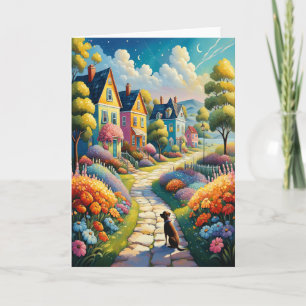 Tarjeta Garden Village Note Card Blanc Inside