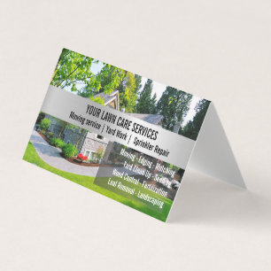 Tarjeta Gardenin Green Grass Mowing Yarn Care