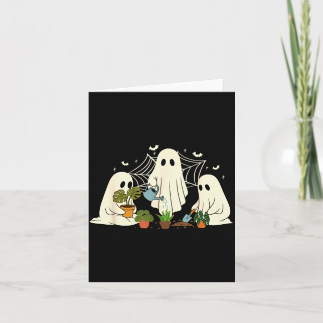Tarjeta Gardening Garden Halloween Ghost Plant Lover Men W (Anverso)