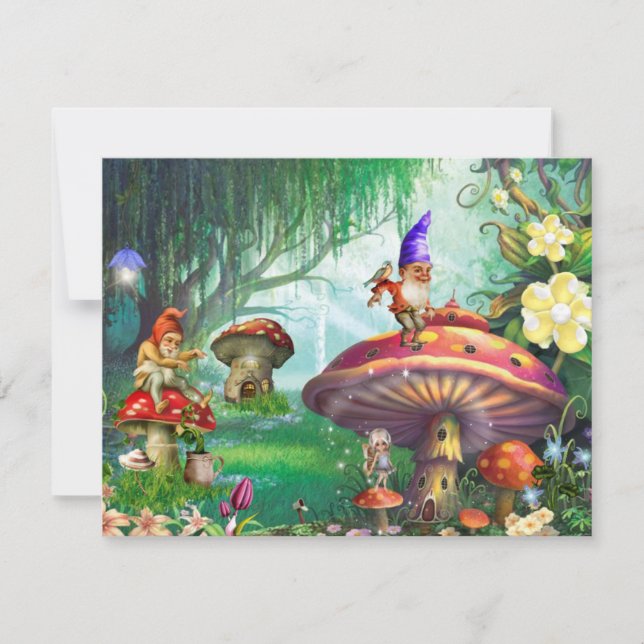 Tarjeta Gardens Gnomes encantados (Anverso)